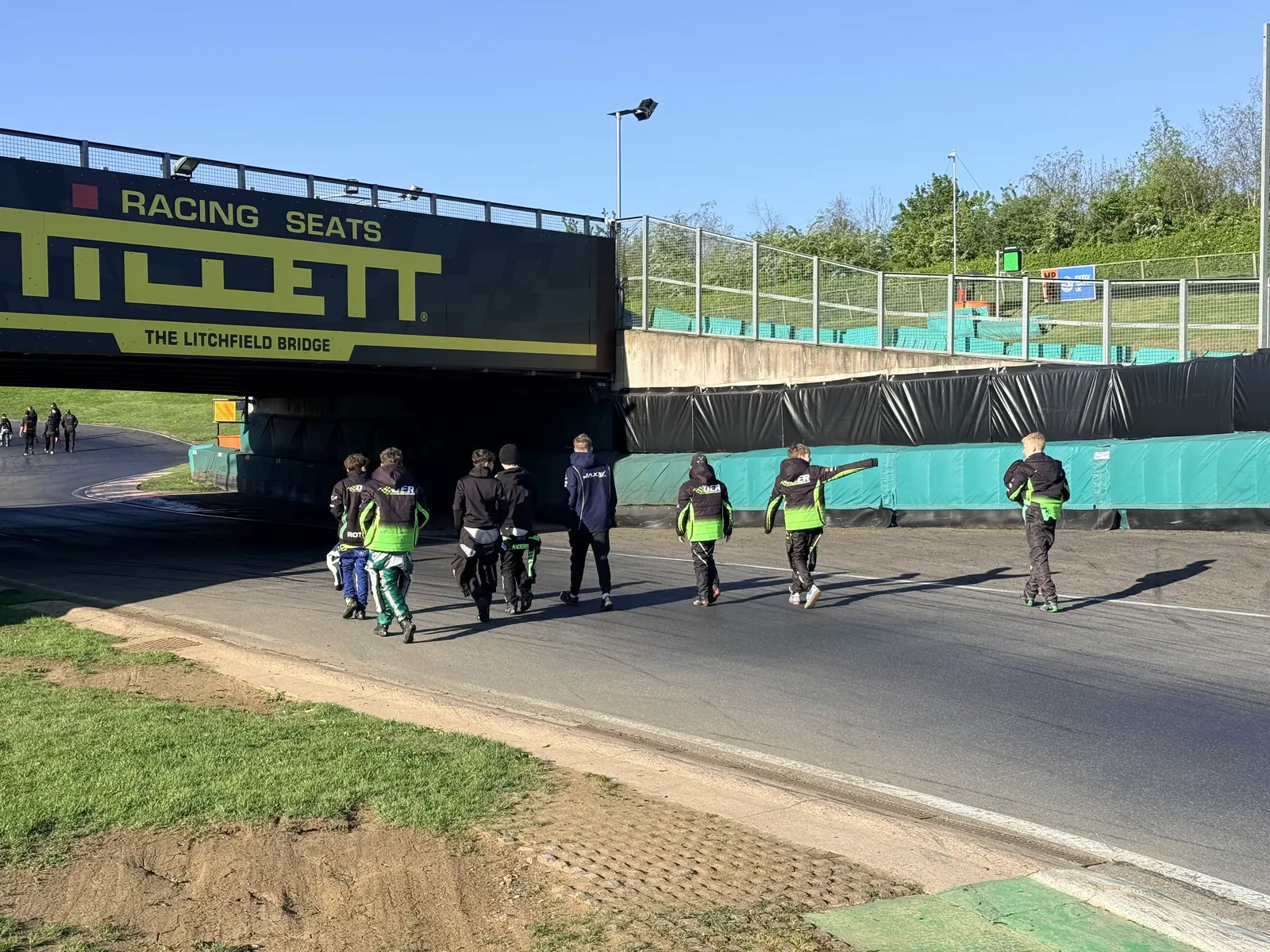 Dave Edwards Racing team walking the circuit