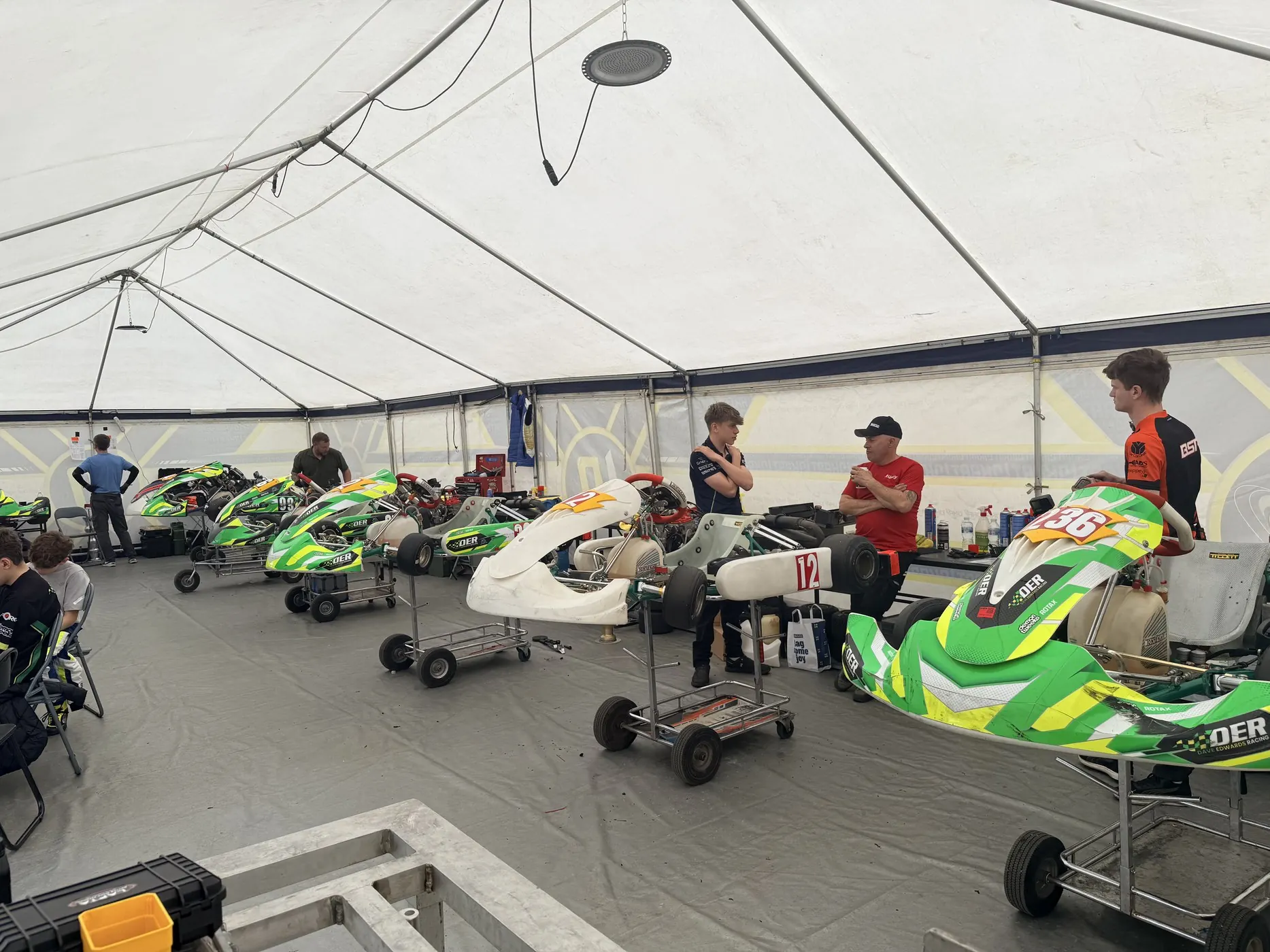 Race team preparing on circuit